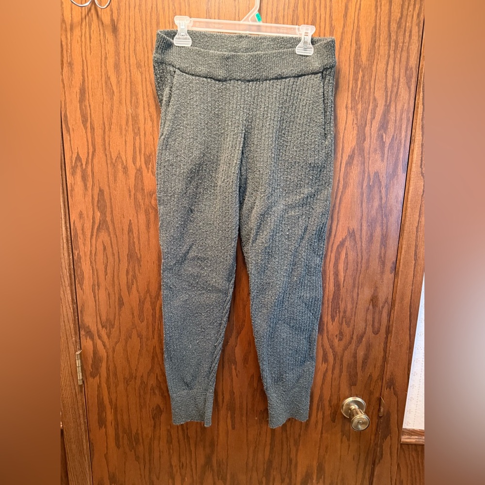 Heather Green Textured Jogger Pants